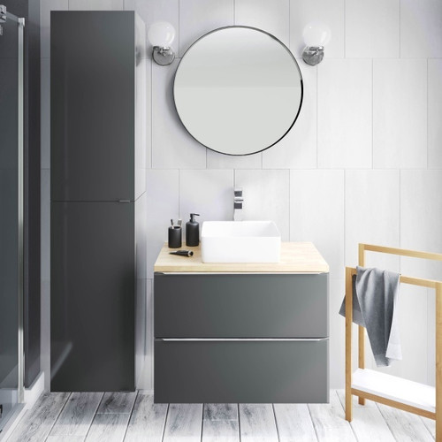 Bathroom Wall Cabinet GoodHome Imandra 40x90x36cm, grey
