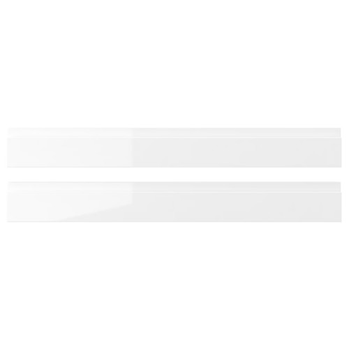 VOXTORP Drawer front, high-gloss white, 2 pack, 80x10 cm