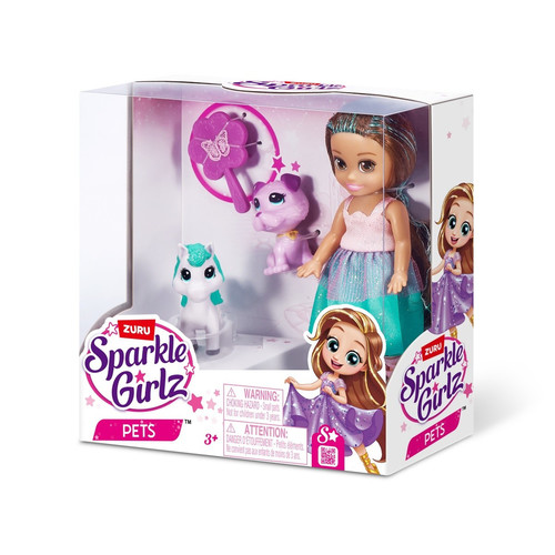 ZURU Sparkle Girlz Doll Princess 4.7' with Pet 3+