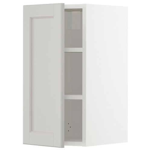 METOD Wall cabinet with shelves, white/Lerhyttan light grey, 30x60 cm