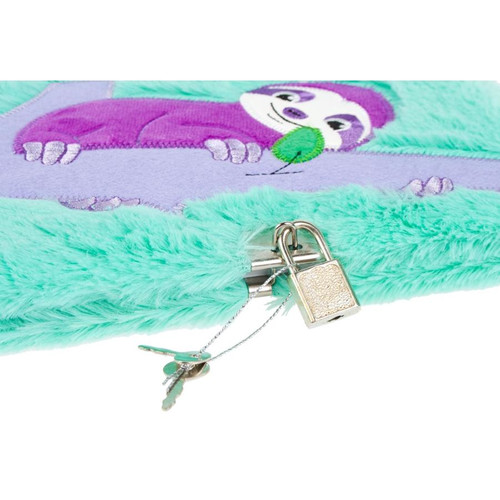 Secret Plush Diary with Lock & Key Sloth