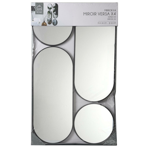 Mirrors Deco Round Set of 4, black