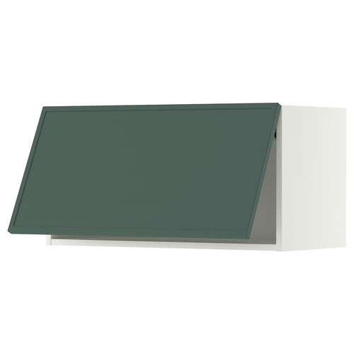 METOD Wall cabinet horizontal, white/Aspudden dark grey-green, 80x40 cm