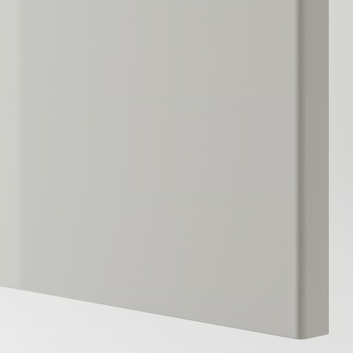 FARDAL Door with hinges, high-gloss light grey, 50x229 cm
