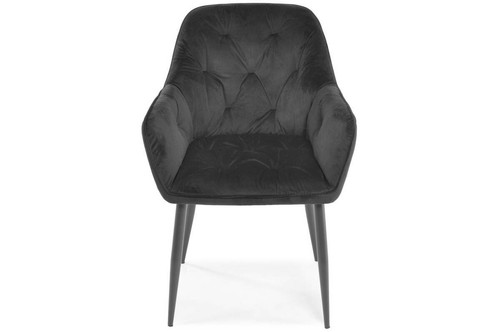 Glamour Chair with Armrests EMMA, velvet, black