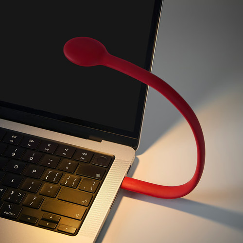 HÖSTULOTA LED USB lamp, red, 30 cm