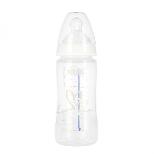 NUK First Choice Plus Baby Bottle with Temperature Control 300ml 6-18m, white