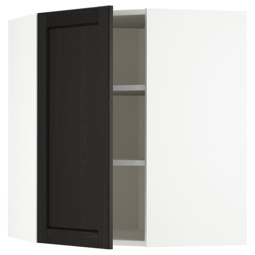 METOD Corner wall cabinet with shelves