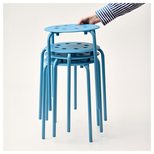 MARIUS Stool, blue, 45 cm
