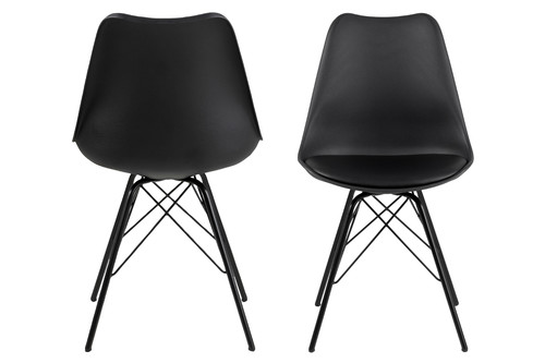 Chair Eris, 1pc, PP/faux leather, black/black