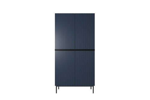 Wardrobe Nicole with Drawer Unit 100 cm, dark blue, black legs