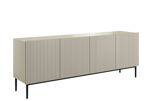 Four-Door Cabinet Nicole 200cm, cashmere, black legs