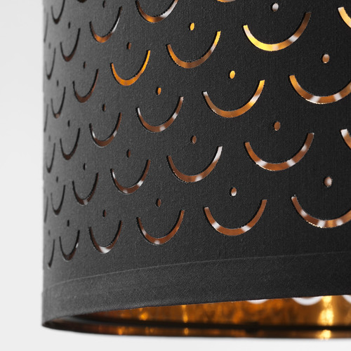 NYMÖ Lamp shade, black/brass colour, 24 cm