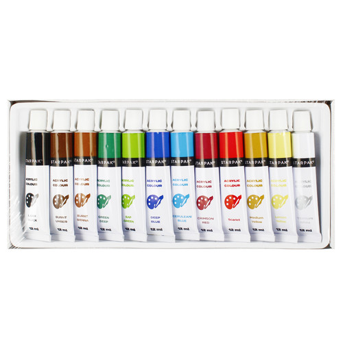 Starpak Acrylic Paints 12 Colours