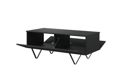 Coffee Table with Storage Scalia 120, matt black/black legs