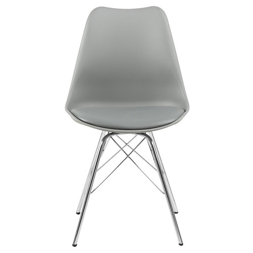 Chair Eris, 1pc, PP/faux leather, grey/chrome