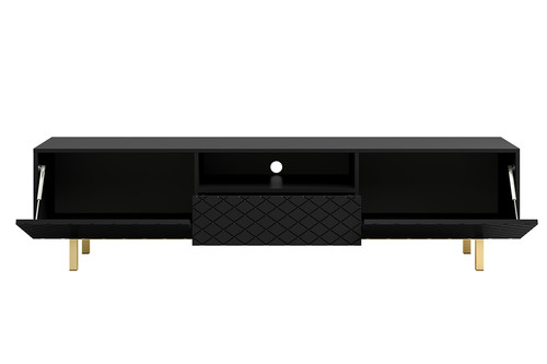 TV Cabinet Scalia II 190, matt black, gold legs