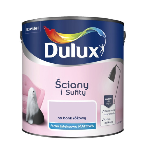 Dulux Walls & Ceilings Matt Latex Paint 2.5l surely pink
