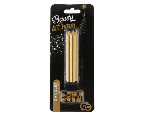 Birthday Candles 10cm, gold, 8pcs