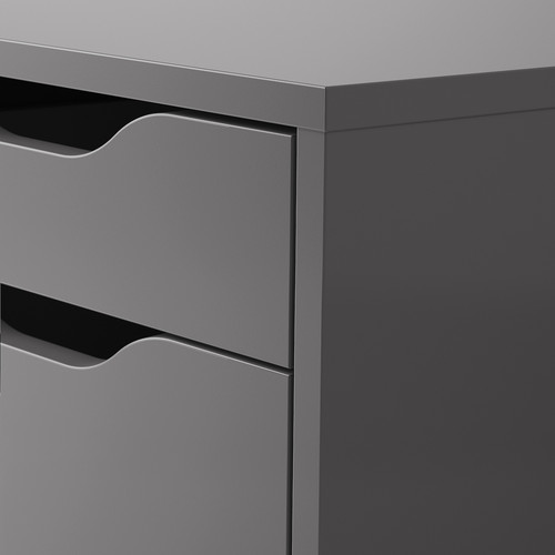 ALEX Drawer unit on castors, dark grey/black, 36x50 cm