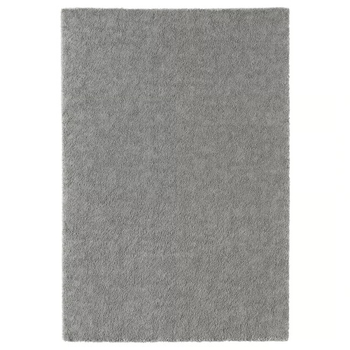 STOENSE Rug, low pile, medium grey, 133x195 cm