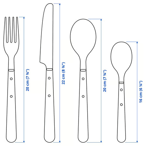 DOFTSKÖLD 24-piece cutlery set, black