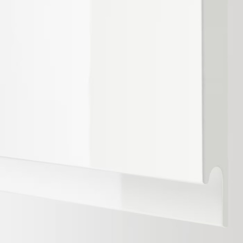 METOD Wall cabinet with shelves/2 doors, white/Voxtorp high-gloss/white, 80x100 cm