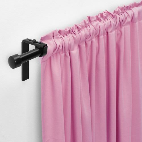 GINSTMOTT Curtains, 1 pair, pink/with heading tape, 145x300 cm