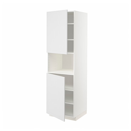 METOD High cab f micro w 2 doors/shelves, white/Stensund white, 60x60x200 cm
