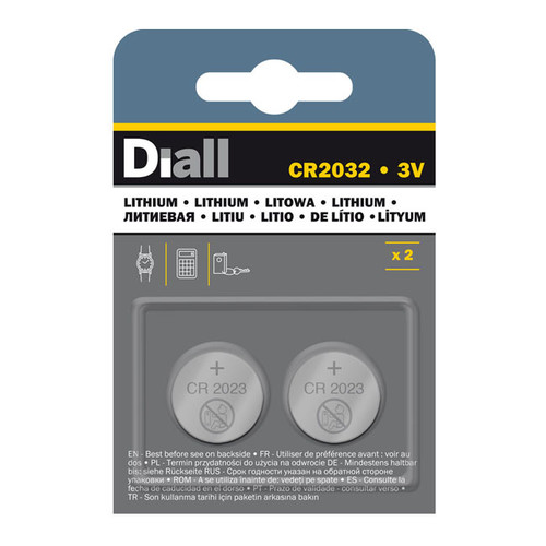 Diall Lithium Batteries CR2032, 2 pack