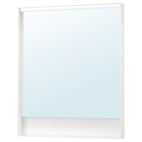FAXÄLVEN Mirror with built-in lighting, 80x95 cm