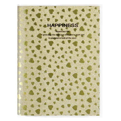 Notebook Diary A7 80 Sheets Glitter Happiness, 1pc, assorted colours