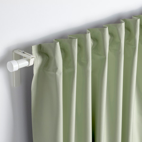 BENGTA Block-out curtain, 1 piece, green/with heading tape, 210x300 cm