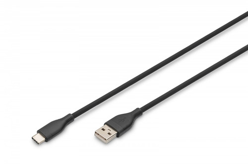 DIGITUS USB-C silicone connection cable, 1m, black
