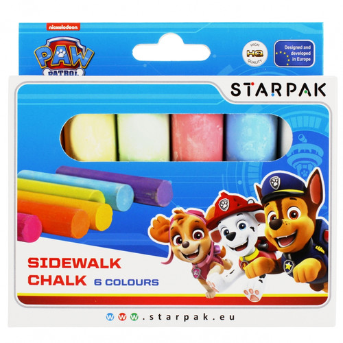 Starpak Sidewalk Chalk 6 Colours Paw Patrol