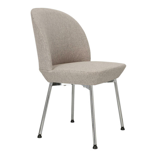 Upholstered Chair Cloe, light grey/chrome