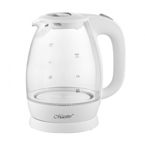 Feel Maestro 1.7L Glass Electric Kettle 2200W MR-063-WHITE