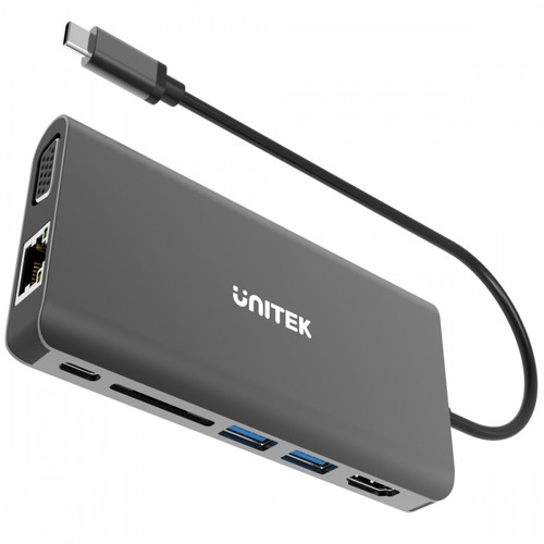 Unitek uHUB O8+ 8-in-1 USB3.1 Type-C Hub with Power Delivery 100W D1019A