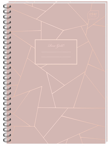 Spiral Notebook B5 120 Sheets Metallic Rose 5-pack, assorted designs