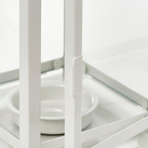 BORRBY Lantern for tealight, in/outdoor white, 20 cm