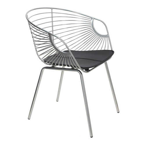 Metal Chair Sligo 44x44cm, silver