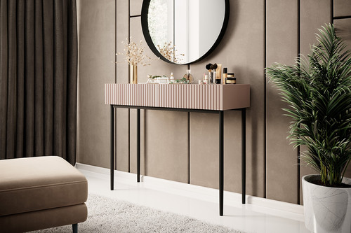 Modern Console Table Dresser Dressing Table Nicole, antique pink, black legs