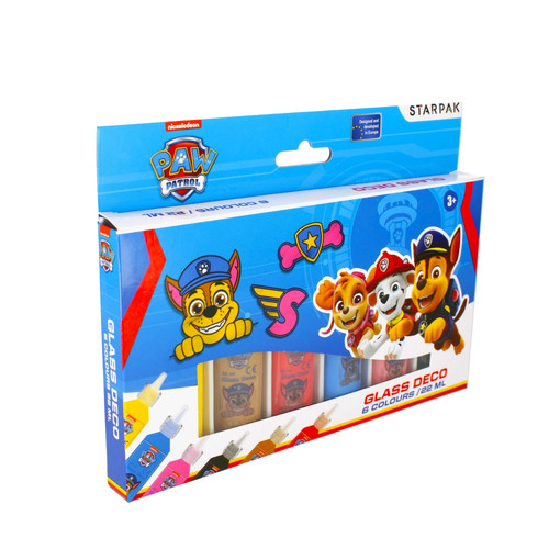 Starpak Glass Deco Paints 6 Colours x 22ml Paw Patrol