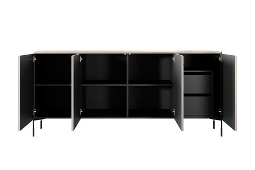 Four-Door Cabinet with Drawer Unit Sonatia 200 cm, cashmere