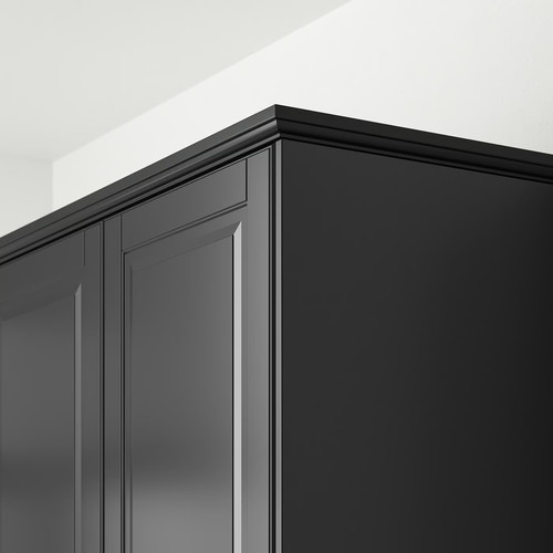 BODBYN Contoured deco strip/moulding, black, 221 cm