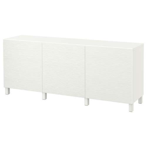 BESTÅ Storage combination with doors, white, Laxviken white, 180x40x74 cm