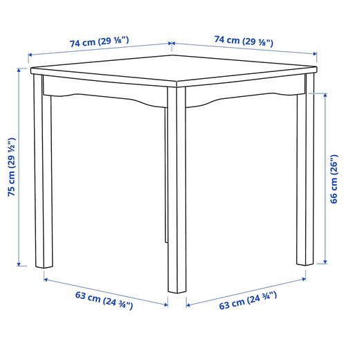 HAUGA Table, grey, 74x74 cm