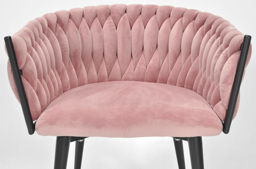 Glamour Braided Chair ROSA, powder pink