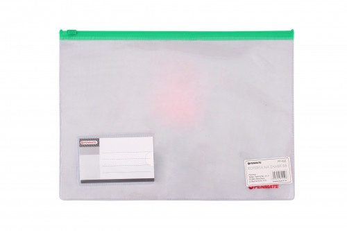 Zipper Bag for Documents PP B5 Penmate,transparent/green