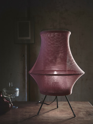 FYXNÄS Table lamp, dark red, 44 cm